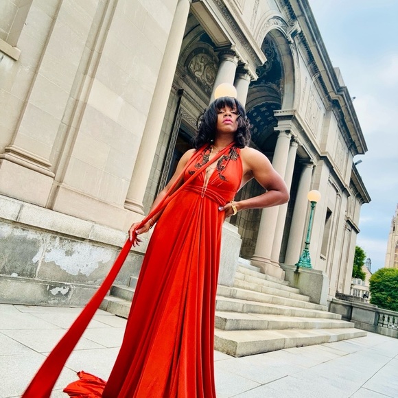 Dresses & Skirts - Burnt Orange Jersey Gown